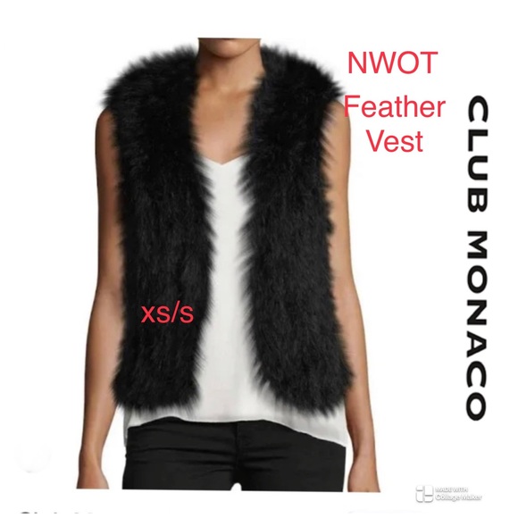 Club Monaco Other - NWOT Club Monaco Ostrich Feather vest, LINED & quality made